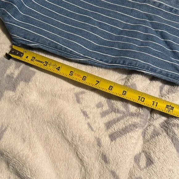 678. Cello juniors size 7 striped flare jeans with frayed hem - Picture 9 of 10